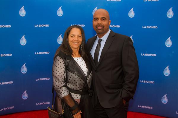 Attendees in front of LA Biomed backdrop at Spirit of Innovation Gala 2018